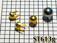 ST613g Gold domed 3/32 round studs