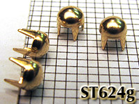 ST624g Gold domed 1/8 round studs
