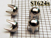 ST624s Silver domed 1/8 round studs