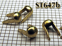 ST647b Brass domed 2-prong 1/8 round studs