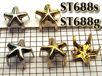 ST688 Silver and Gold color 5-prong 1/8 Star studs