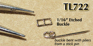 Tiny handmade buckles made with fine round nose pliers